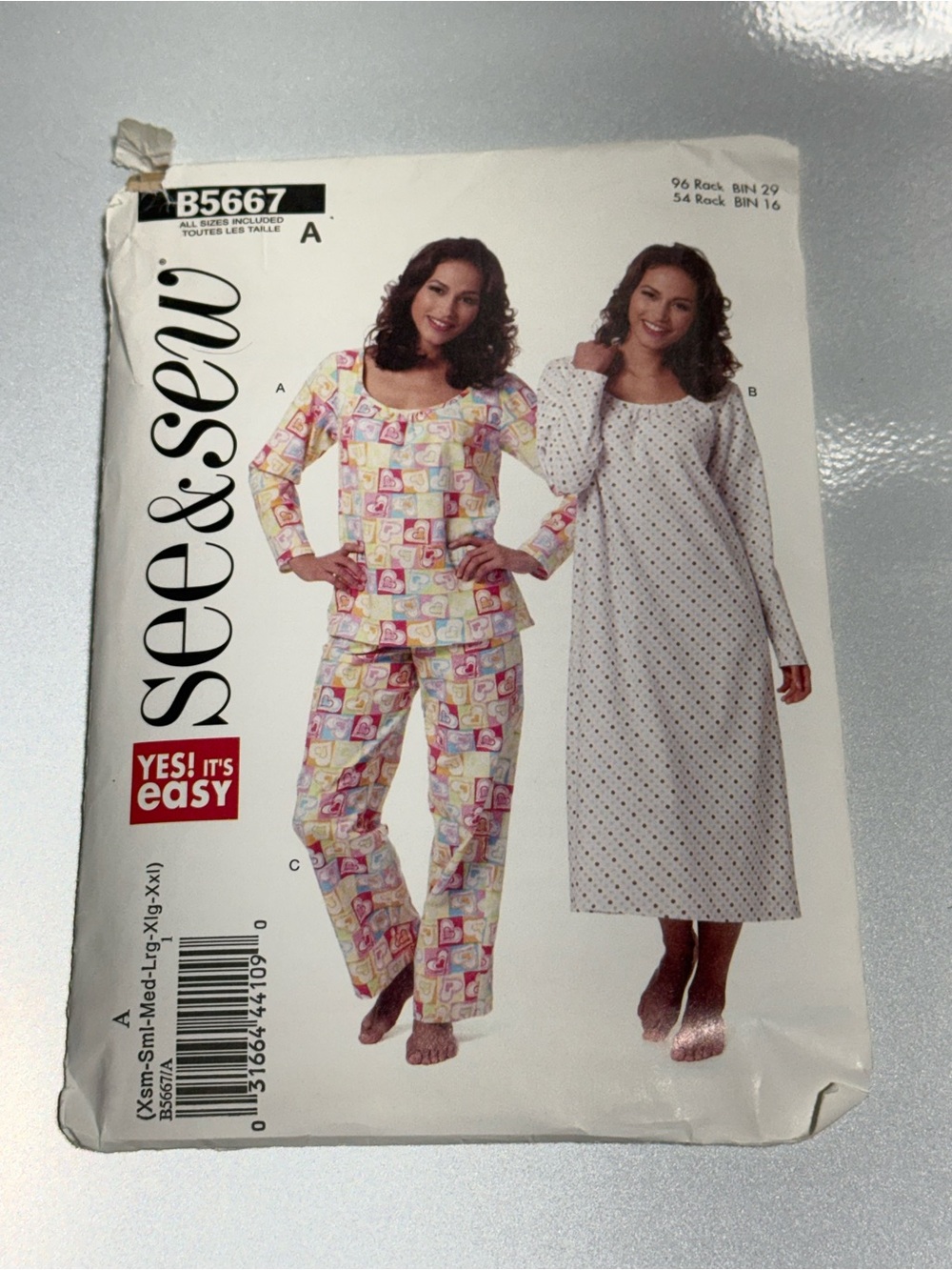 See and Sew B5667 Women’s Pajama Pattern Uncut